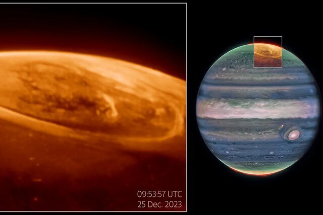 عکس جدید جیمز وب از مشتری / درخشش نور و زیبایی